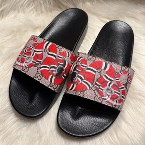 New Black Red Snake Slides Kingsnake Women’s 12 Men’s 10.5